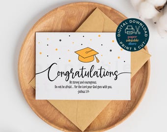 Druckbare Abschlusskarte Christian Graduation Gift Class von 2026 Grußkarte 13x18 mit Umschlag Digital Download