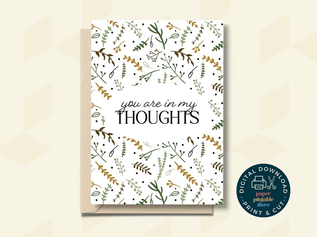 Thinking of You Card: Sympathy Floral Printable (digital Download) - Etsy
