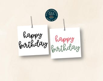 Happy Birthday Geschenkanhänger (Digitaler Download) - Geschenkanhänger zum Ausdrucken