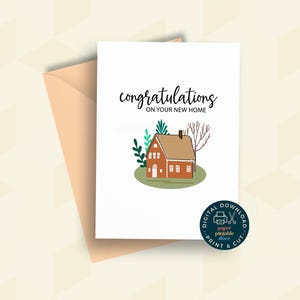 Congratulations on New Home | Housewarming Card | New Home Card | New Homeowners Printable Card | First New Home Card