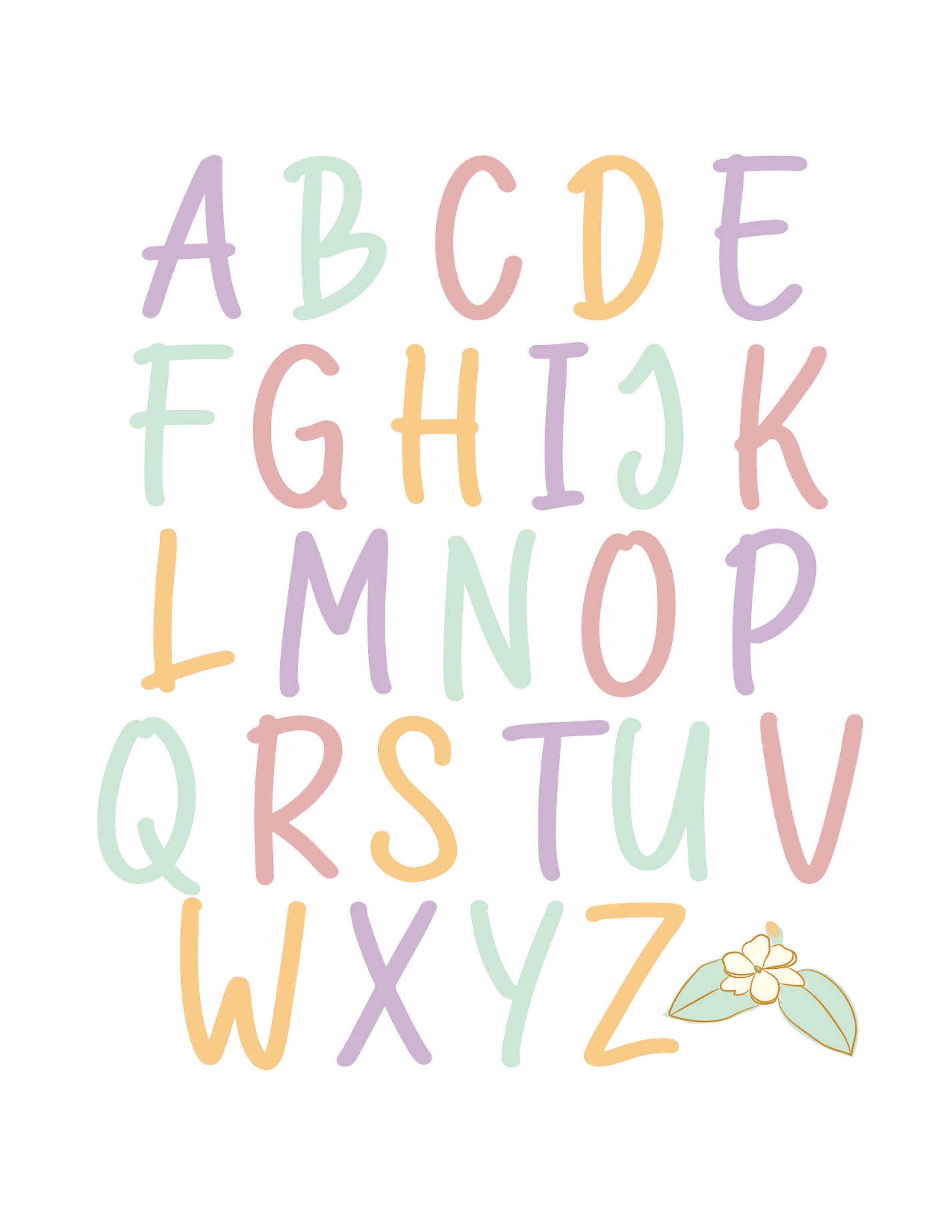 Ensemble de 2 PASTEL ALPHABET POSTER Abcs poster print Etsy