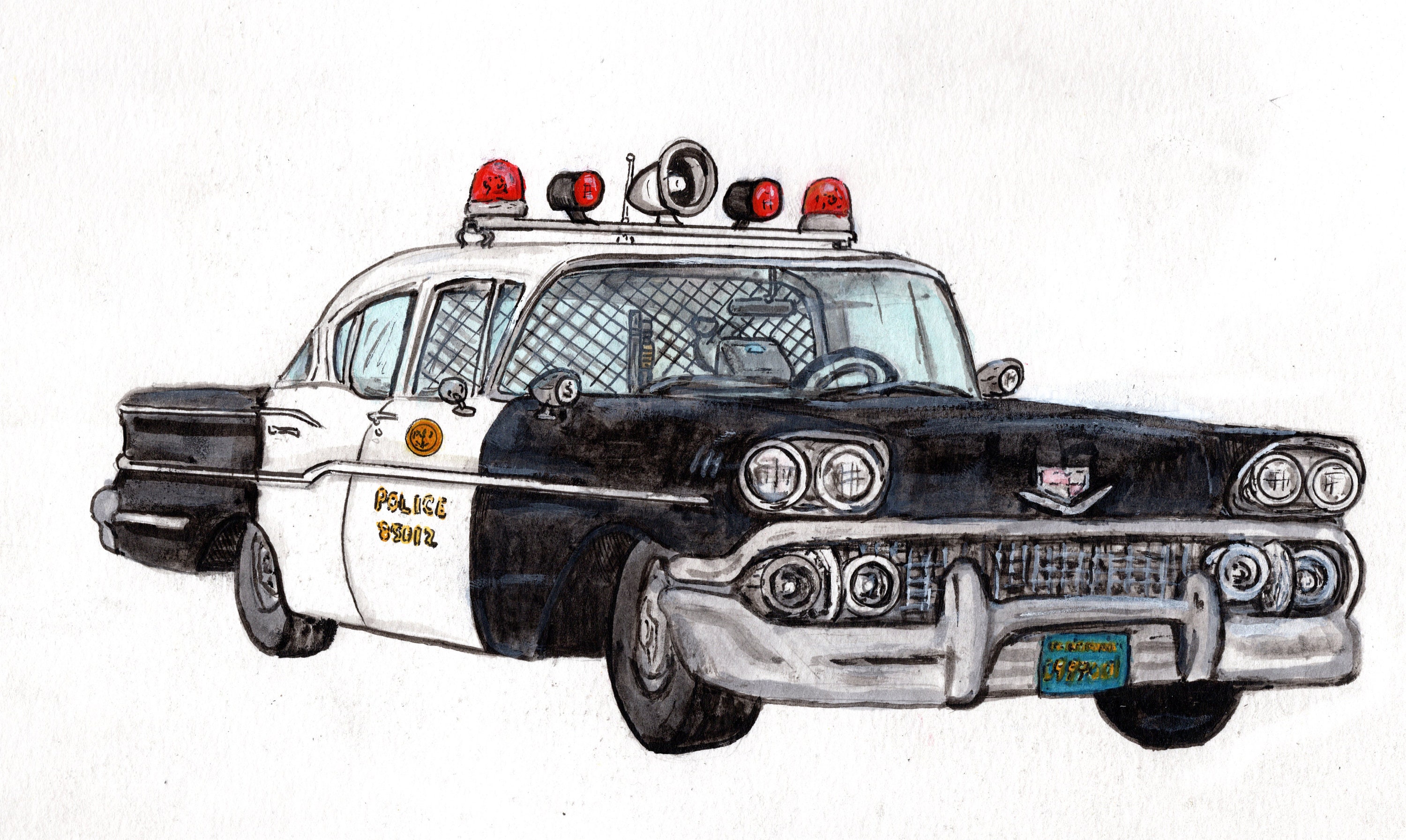 1950s Police Car Sticker - Etsy