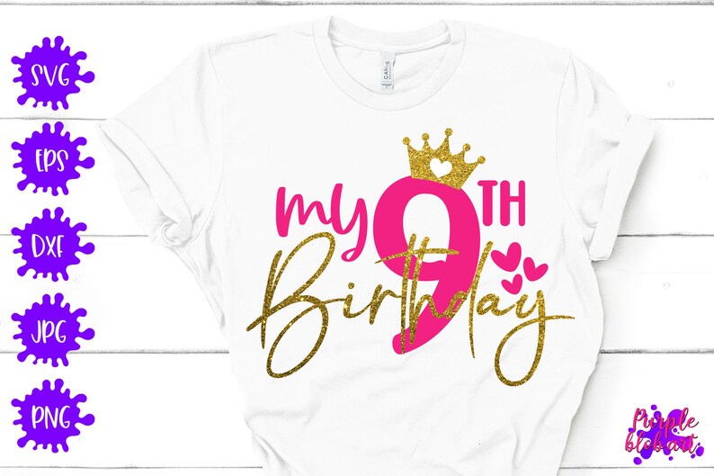 Download My 9th Birthday SVG Nineth Birthday Svg 9 years old ...