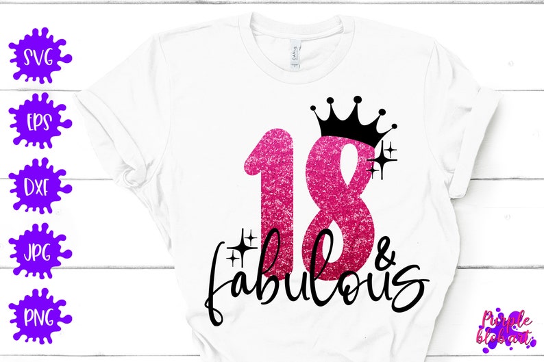 Download 18 & fabulous svg 18th birthday svg 18 years old gift ...