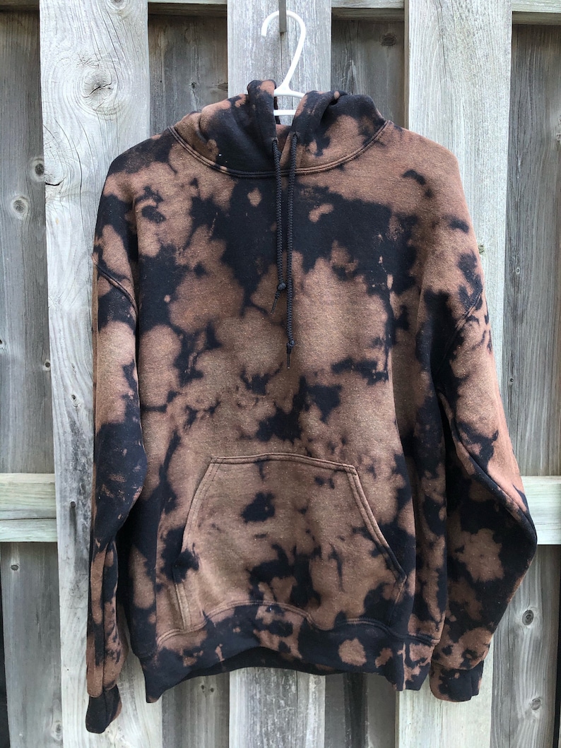 Bleach/Reverse Black/Beige Tie Dye Hoodie Etsy