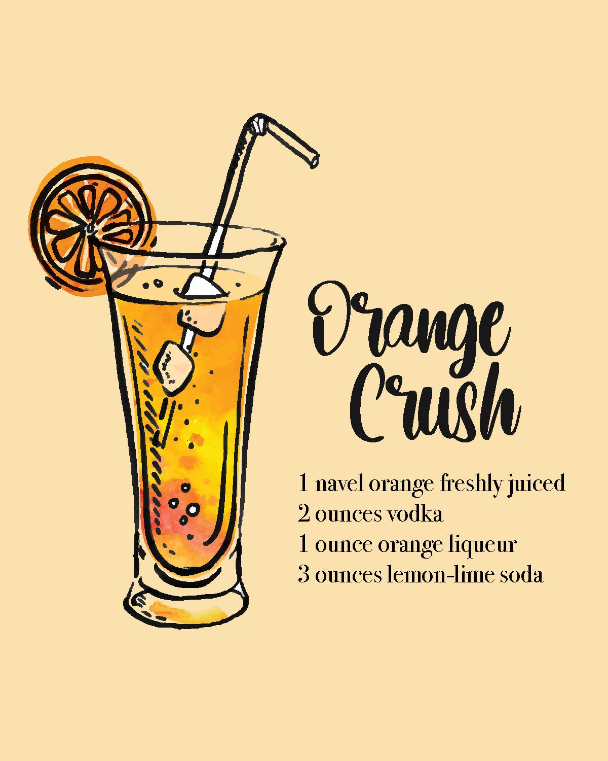 Maryland Orange Crush Recipe Print Digital Download Etsy