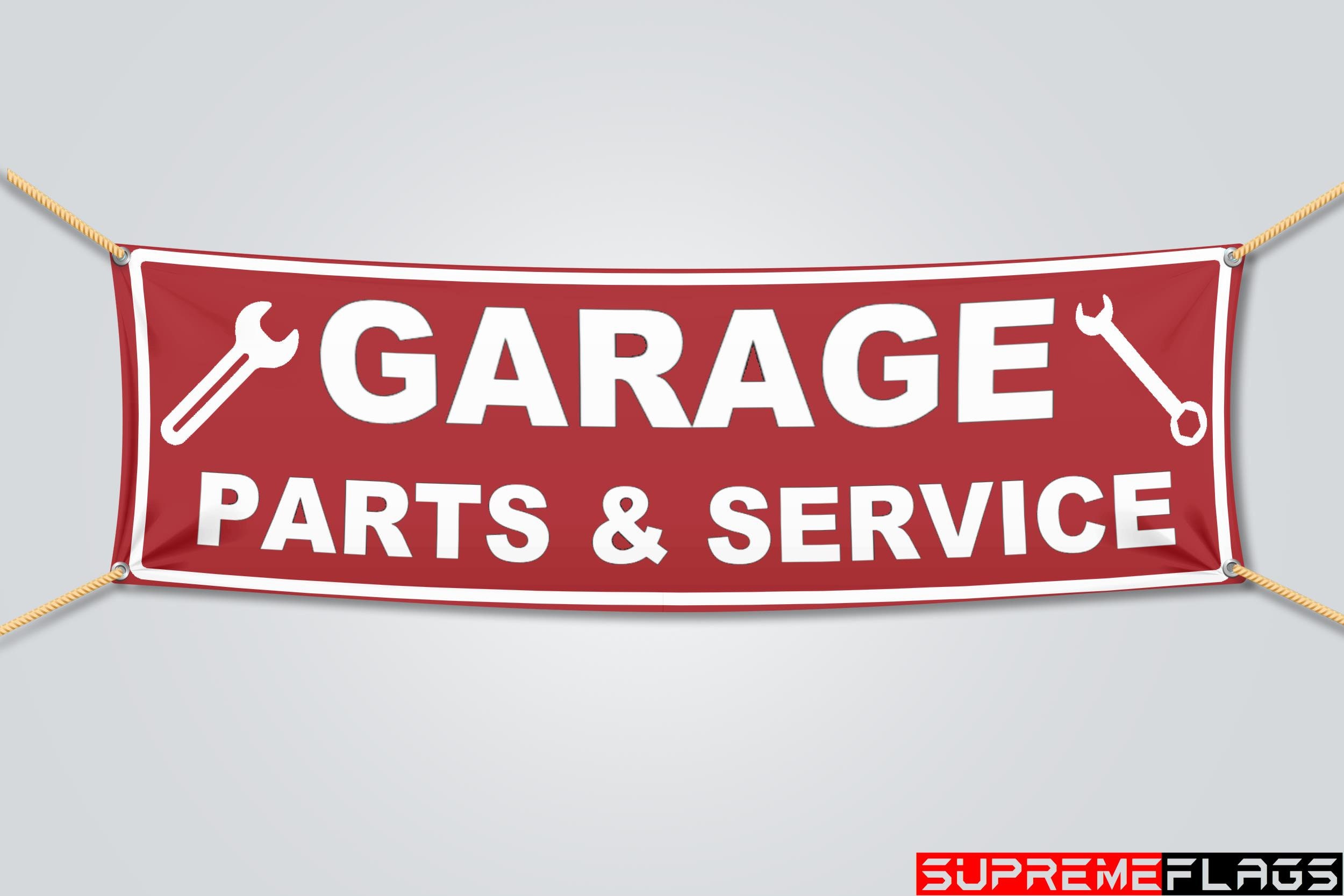 Garage Parts And Service Flag Banner Man Cave 1.5x5 Ft Etsy