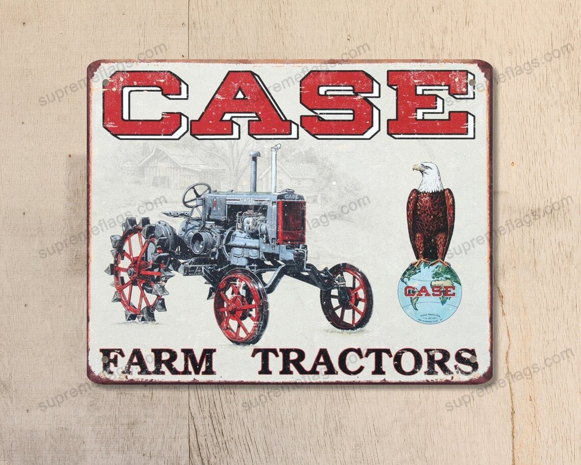 Farm Tractors Metal Tin Vintage Retro Sign Etsy