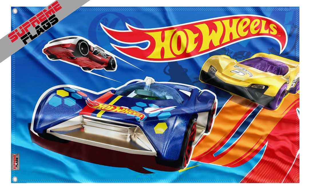 Hot Wheels Flag 3x5 Ft Banner Color Cars - Etsy