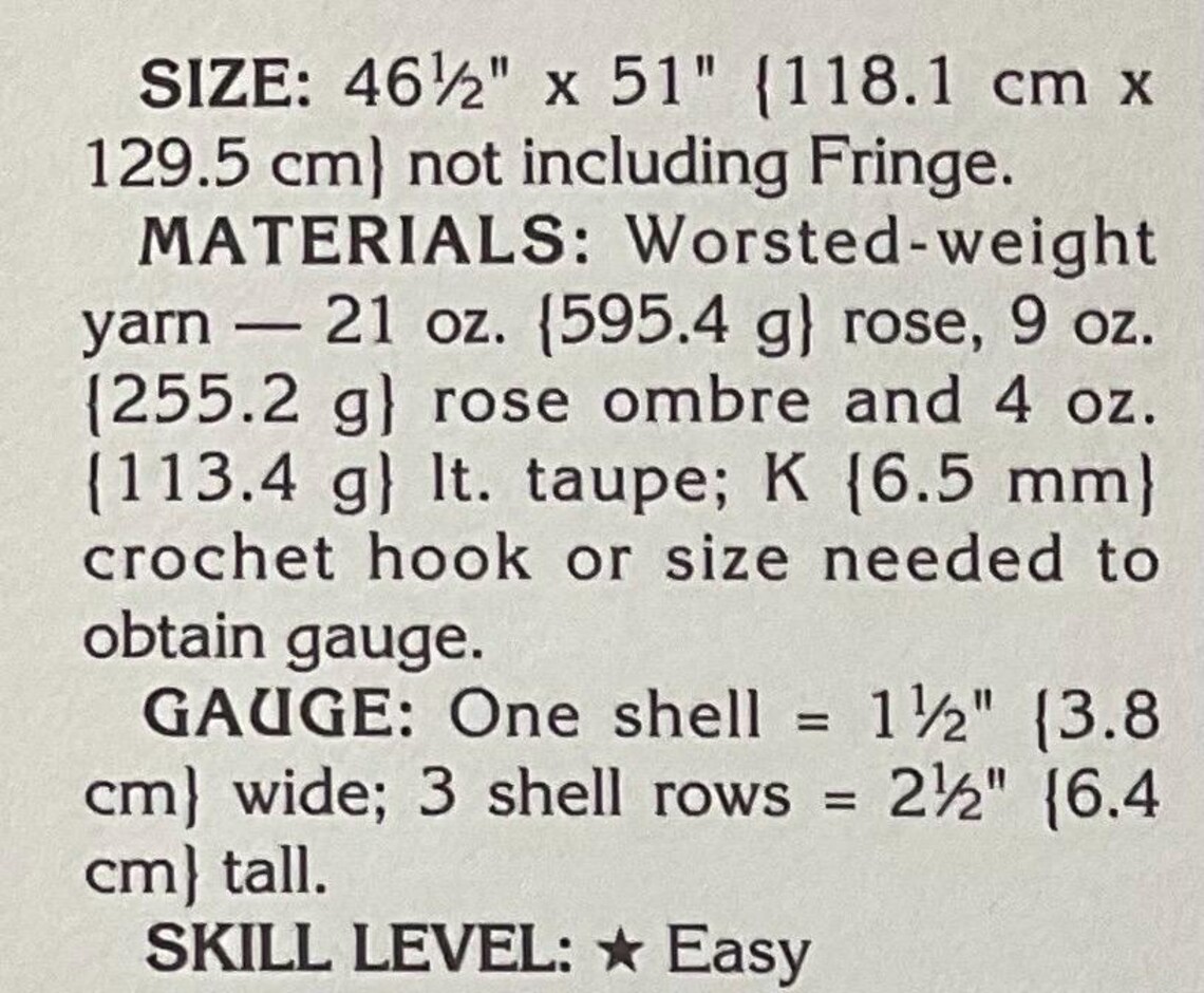 Vintage Shells Afghan Crochet Pattern | Classic Textured Blanket ...