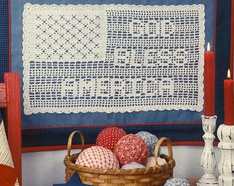 Patrón de cojín de crochet con la bandera estadounidense: Diseño patriótico vintage (patrón PDF)