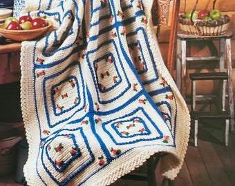 Vintage Rose Afghan Crochet Pattern, Lacy Victorian Throw (PDF Pattern ...