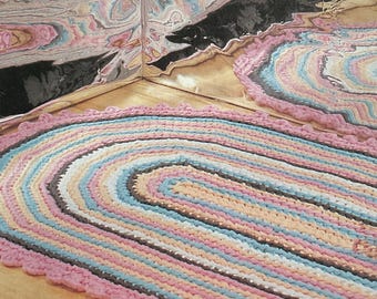 Vintage Oval Rag Rug Crochet Pattern | Retro Home Decor (Digital Download PDF)