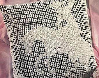 Patrón de crochet de filete vaquero: tapiz vintage del Oeste (descarga en PDF)