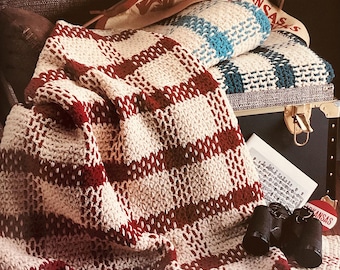 Patrón de crochet para manta de cuadros vintage (descarga en PDF)