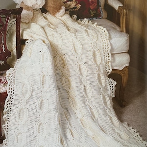 Vintage Cable Stitch Afghan Crochet Pattern | Classic Textured Blanket | Digital Download PDF| afghan pattern| blanket pattern