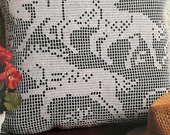 Patrón de crochet de filete de caballos salvajes - Descarga PDF vintage