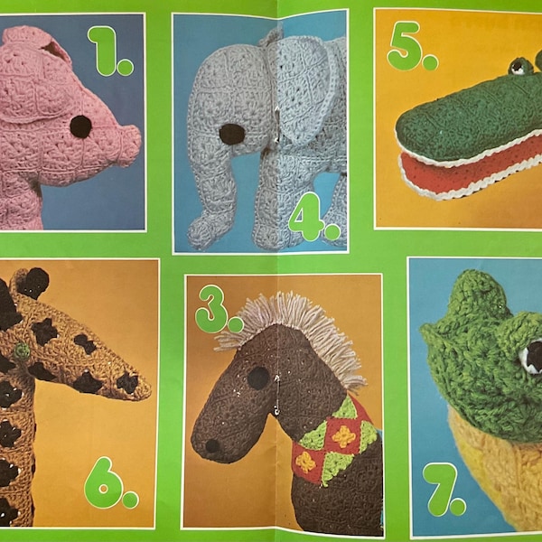 Bundel vintage dieren amigurumi-haakpatronen (pdf-download)