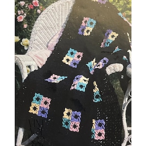 Vintage Flower Patch Crochet Afghan Pattern| Crochet Pattern| Pdf instant download| Throw blanket | elephant home decor | blankets