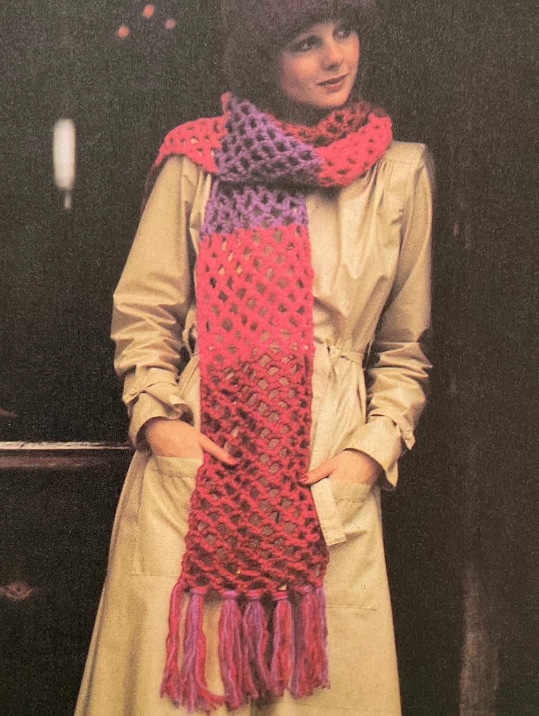 Vintage Lacy Scarf Crochet Pattern – Digital Download (PDF) - Etsy