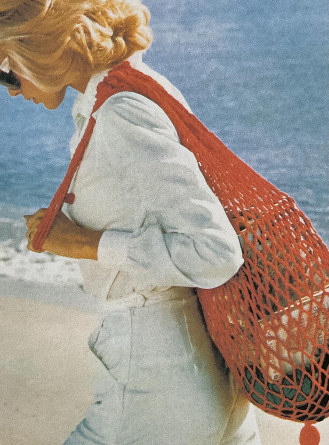 Vintage Net Beach Tote Crochet Pattern | Retro Market Bag | Digital PDF ...