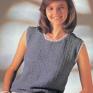 Vintage Crochet Cotton Shell Top Pattern: Women's Summer Tank (PDF Download)
