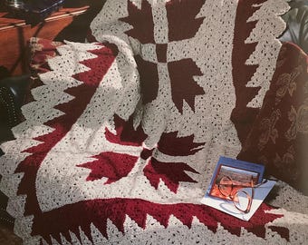 Floral afghan pattern | Textured Blanket & Afghan Design | Vintage Crochet Stitch | Digital Download PDF