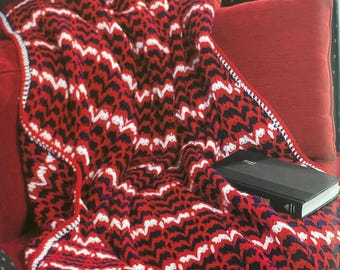 Americana Afghan Crochet Pattern: Red White Blue Striped Throw (PDF Download 53x64in)