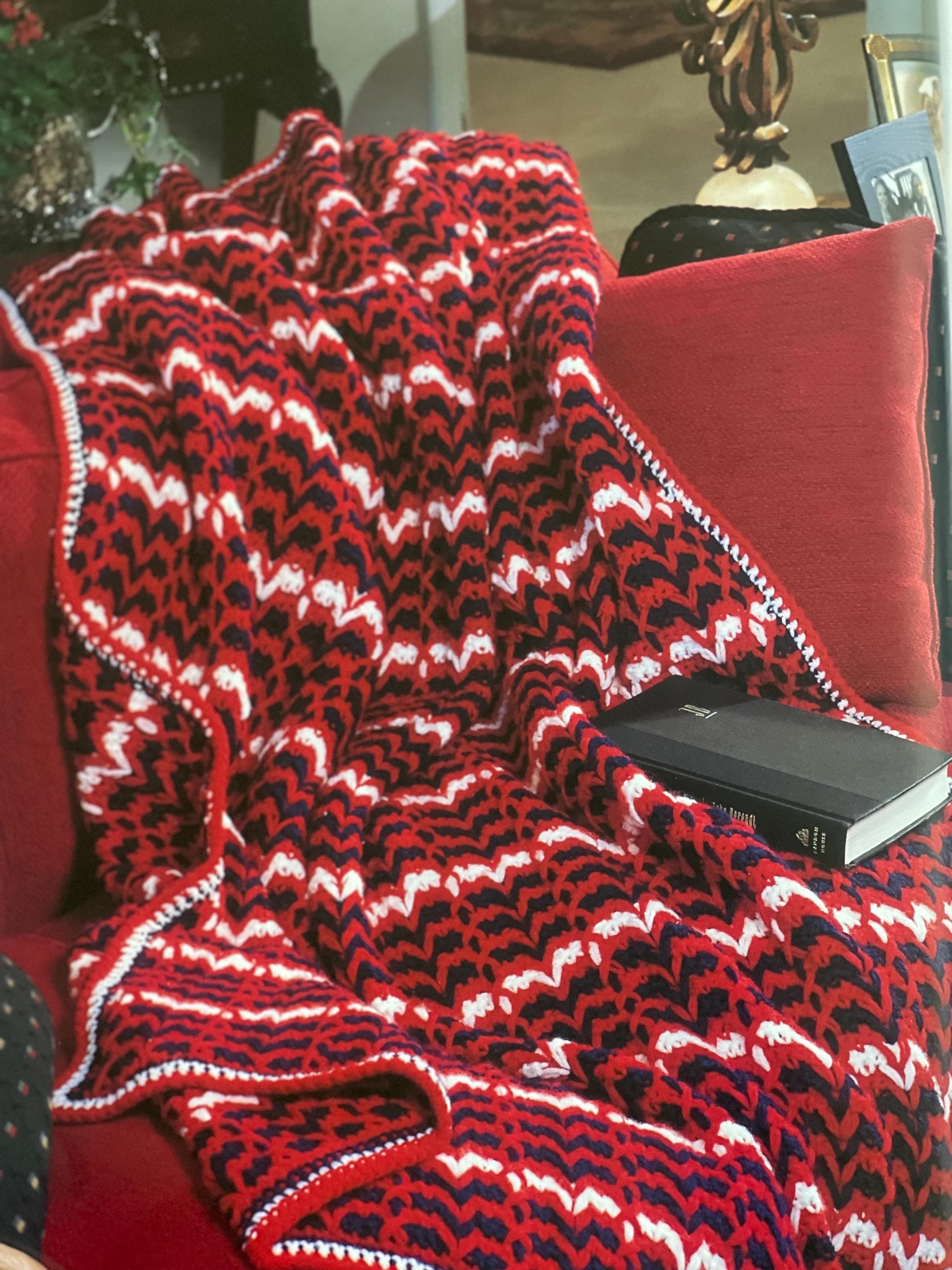 Americana Striped Afghan Crochet Pattern