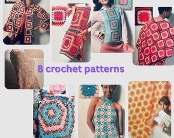 8 patrones de crochet "Abuelita Square" (descarga en PDF)