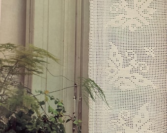 Patrón de crochet para centro de mesa y ribete de filete de corazón de 2 piezas - Tapete de encaje vintage