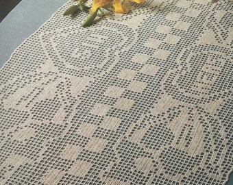 Patrón de crochet de filete de campanas vintage (descarga en PDF)