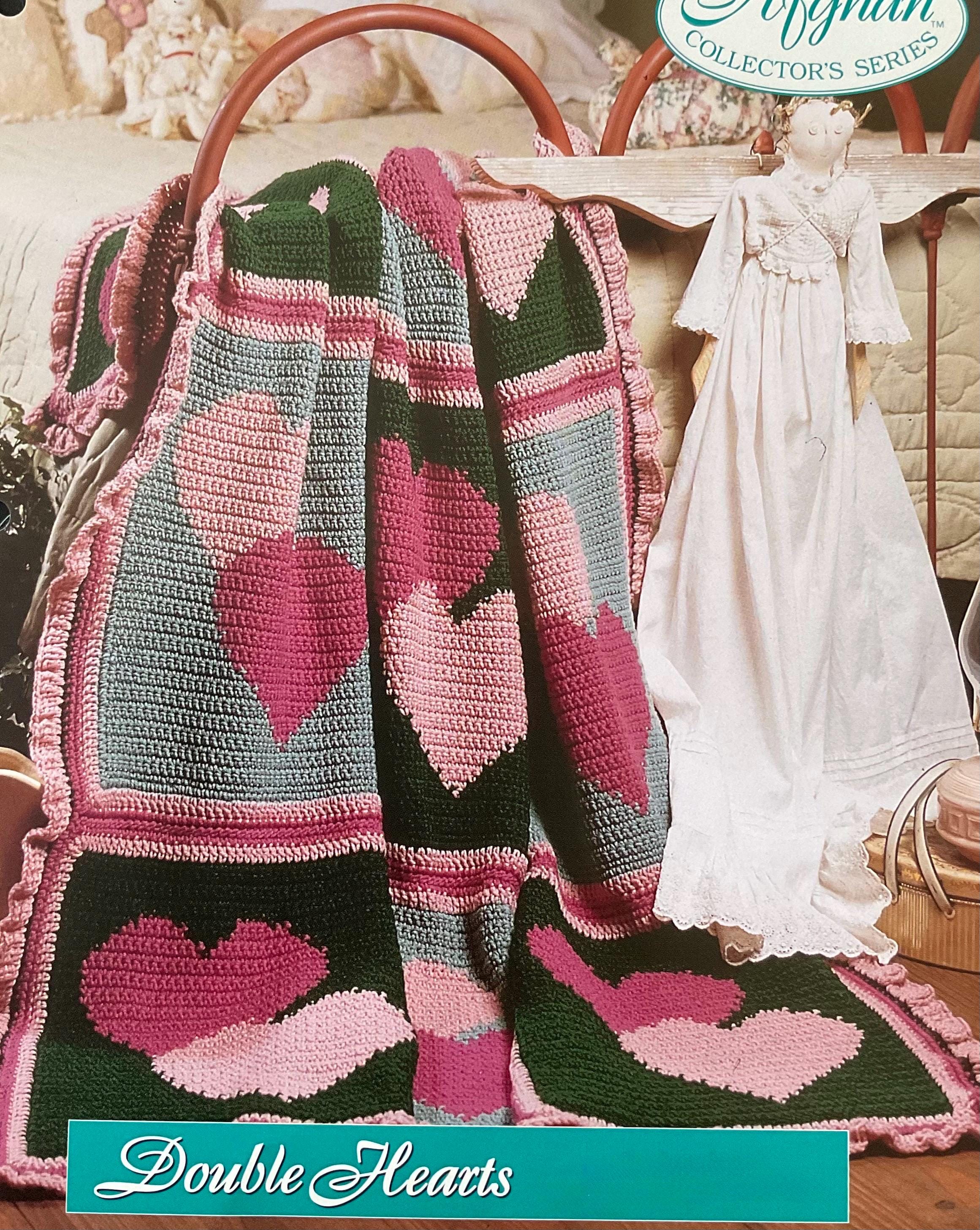 Vintage Double Hearts Afghan Quilt