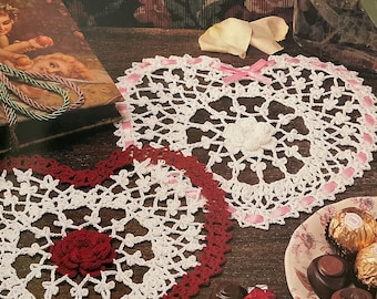 Vintage Heart Doily Crochet Pattern: Lace Valentine Table Décor (PDF Download)