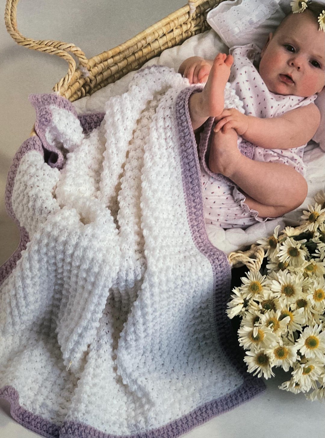 Vintage Cloud Shell Baby Blanket Crochet Pattern | Puff Stitch Afghan ...