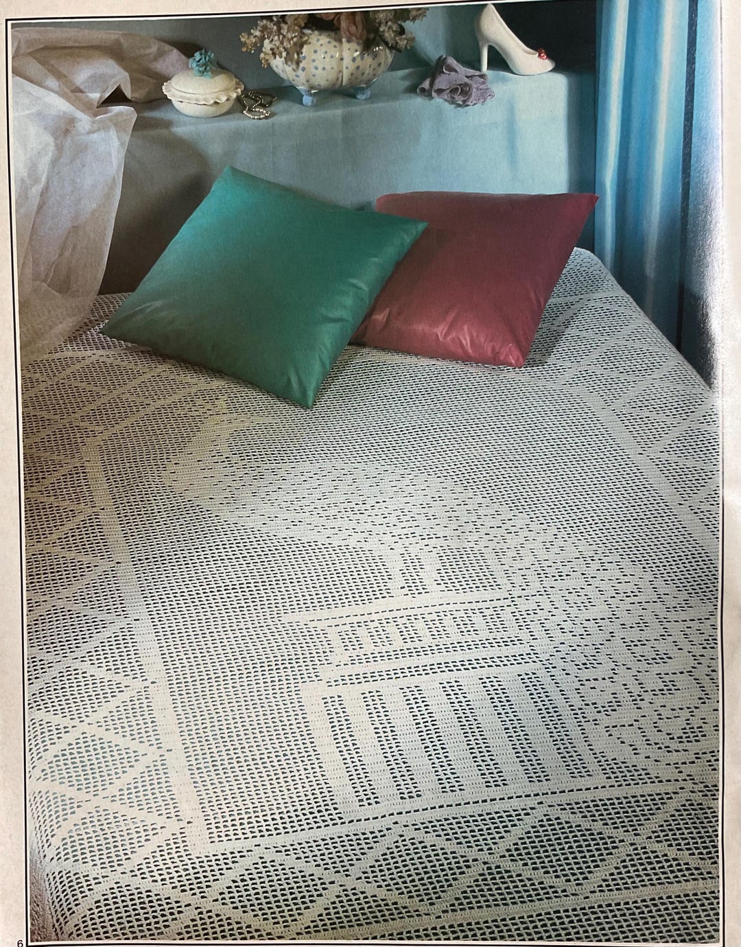 Vintage Filet Crochet Peacock Bedspread Pattern: Elegant Heirloom ...