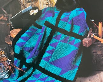 Schema patchwork all'uncinetto per cestino con gioielli vintage / Coperta in stile trapunta cimelio / Download PDF digitale