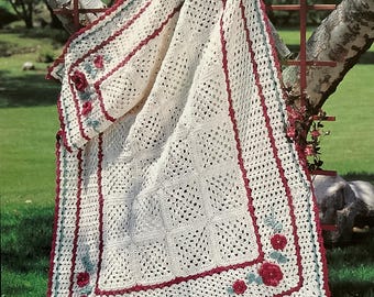 Rose Briar Crochet Blanket Pattern: Vintage Floral Afghan (Digital PDF Download)
