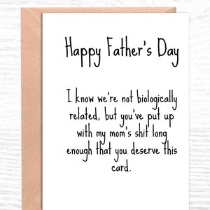 Funny Father's Day Card; Funny Father's Day Gift; Card for Stepdad; Bonus Dad; Fathers Day Card for Stepdad; Sarcastic Card
