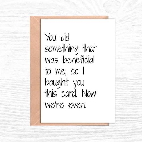 Funny Thank You Card Funny Thank You Note Funny Thank You Etsy