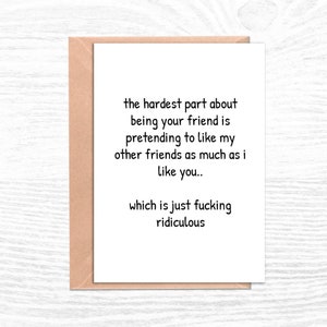 Funny Friendship Card; Just Because Card; Thinking of You; Funny Card for Friend; Card for Best Friend; For Bestie; For BFF; Missing You