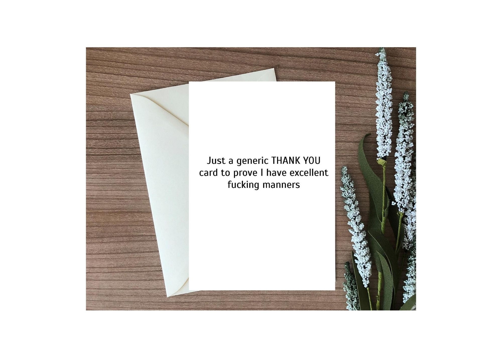 Funny Thank You Card Thank You Card Funny Thank You Note - Etsy