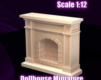 1:12 ドールハウス 暖炉 STL ファイル – レジンプリントミニチュア、ドールハウス家具、ドール家具、ミニチュアジオラマ、商用 STL パック