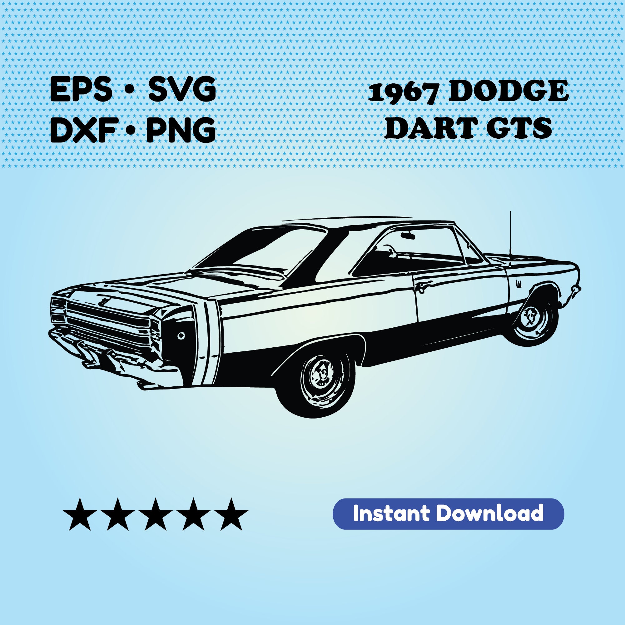 Download Vintage Car Svg Files For Cricut Dodge Dart Gts Vector File Etsy
