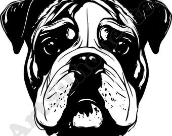 Bulldog Portrait SVG: Laser Cut Dog Design (Digital Download)
