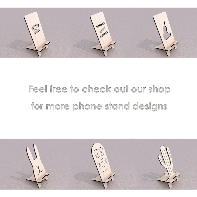 Phone Stand Laser cut file. Phone holder SVG file. Mobile phone wooden stand. SVG file for laser. Phone holder for desk. Instant download. image 8