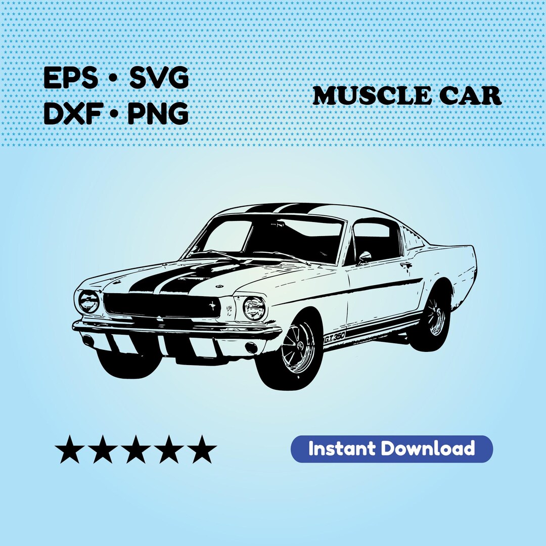 Muscle Car SVG Files for Cricut. Classic Car Vector File (dxf, Eps ...
