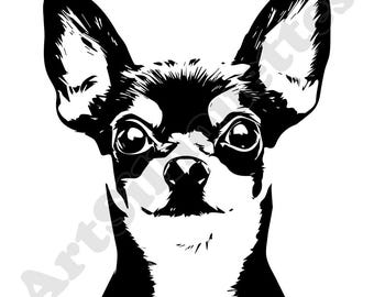 Chihuahua Dog Portrait SVG: Laser Cut File (Digital Download)