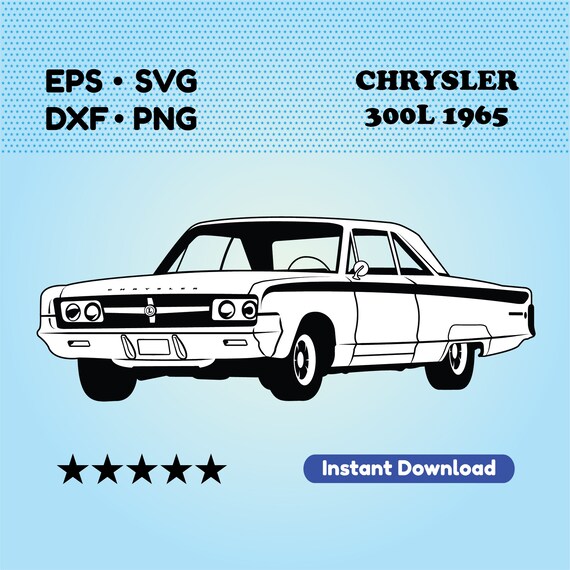 Download Vintage Car Svg Files For Cricut 1965 Chrysler 300l Vector Etsy