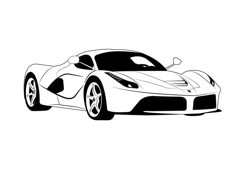 Download Sport car SVG files for cricut. Ferrari LaFerrari Vector File | Etsy